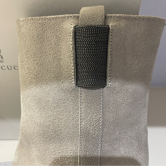 Brunello Cucinelli ankle boots, gray suede, size 38 - Picture 15 of 16